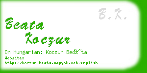 beata koczur business card